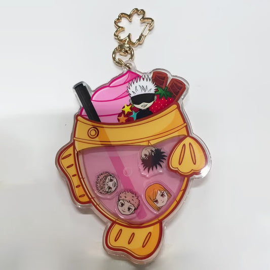 Strawberry - Boba Taiyaki Shaker Acrylic Keychain